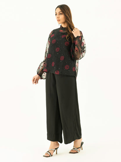 Embellished Organza Top