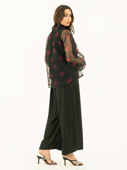 Embellished Organza Top