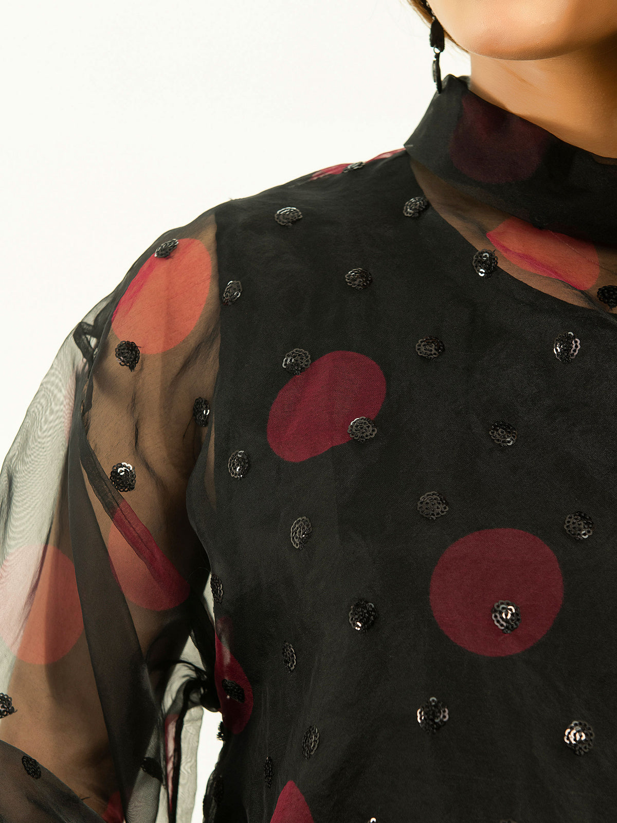 Embellished Organza Top