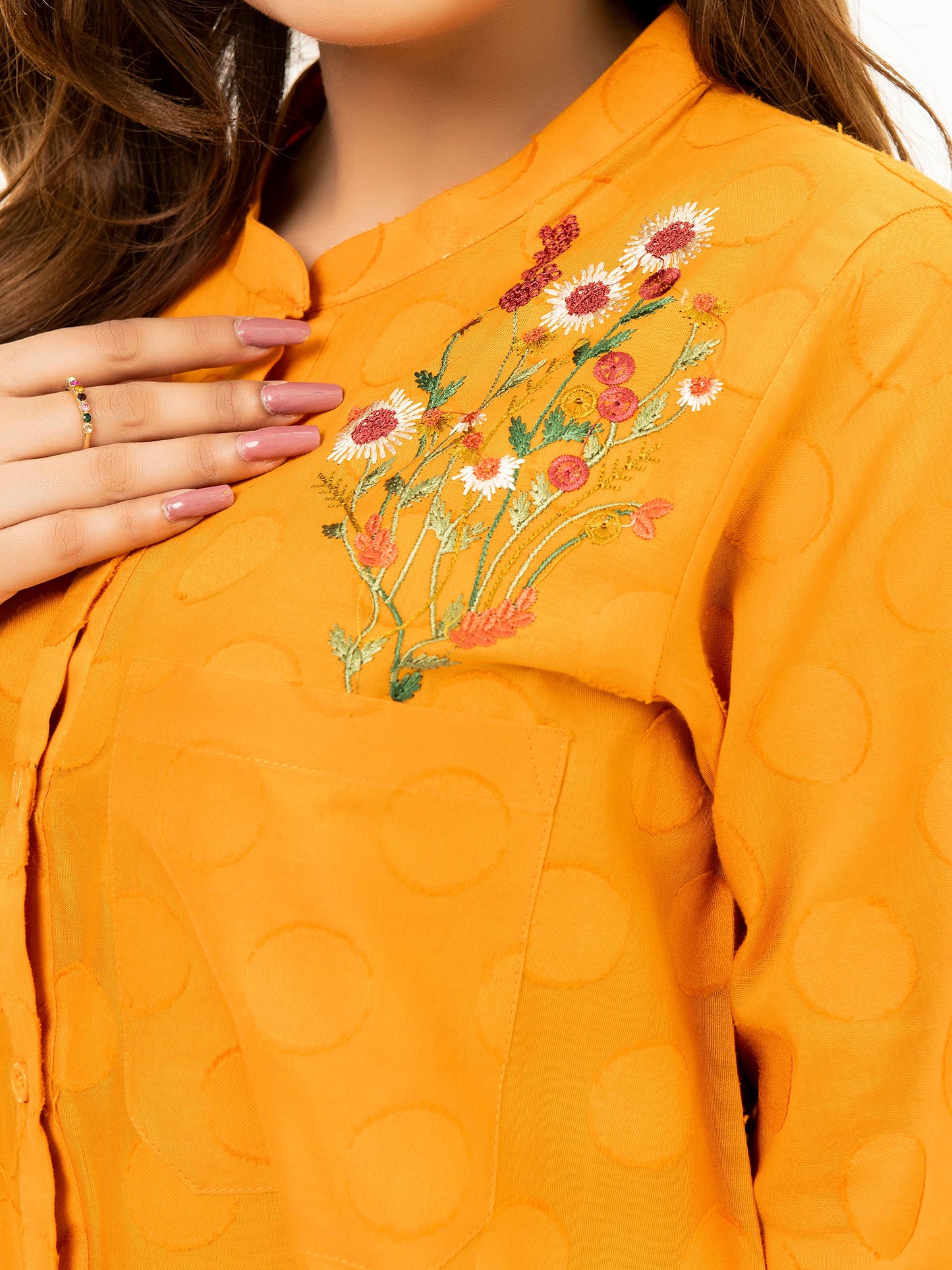 Jacquard Shirt-Embroidered (Pret)