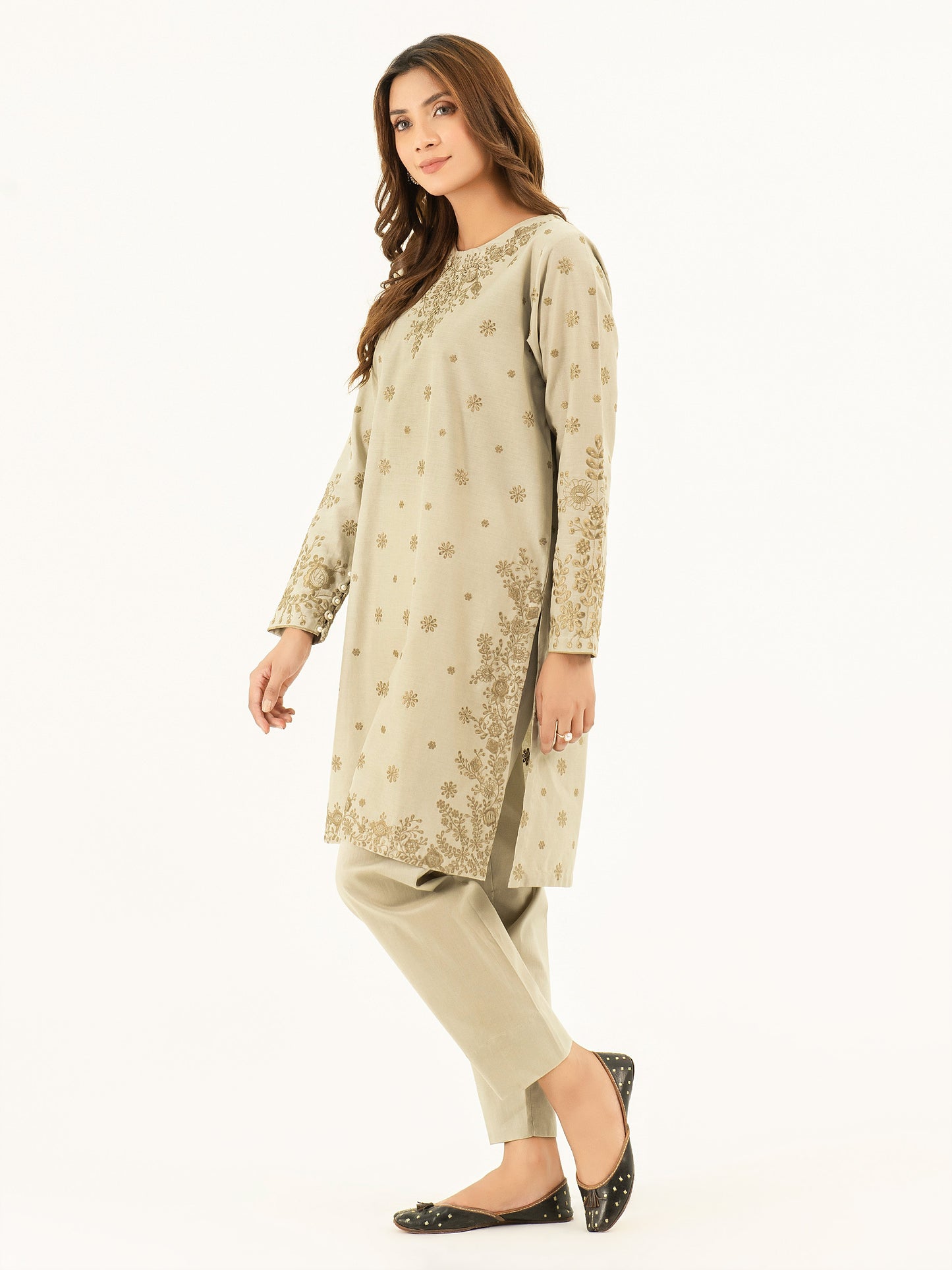 2 Piece Winter Cotton Suit-Embroidered (Pret)