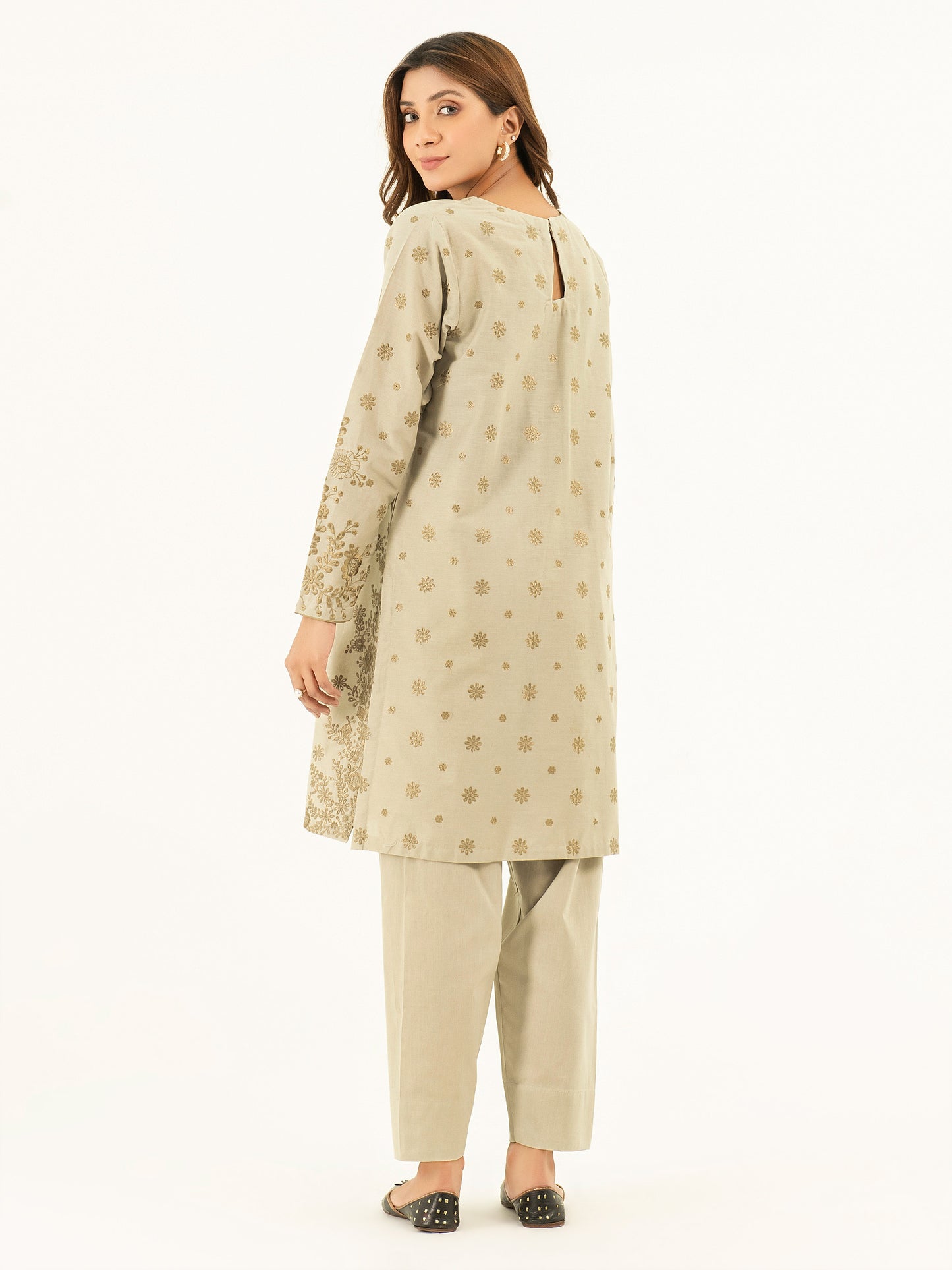 2 Piece Winter Cotton Suit-Embroidered (Pret)