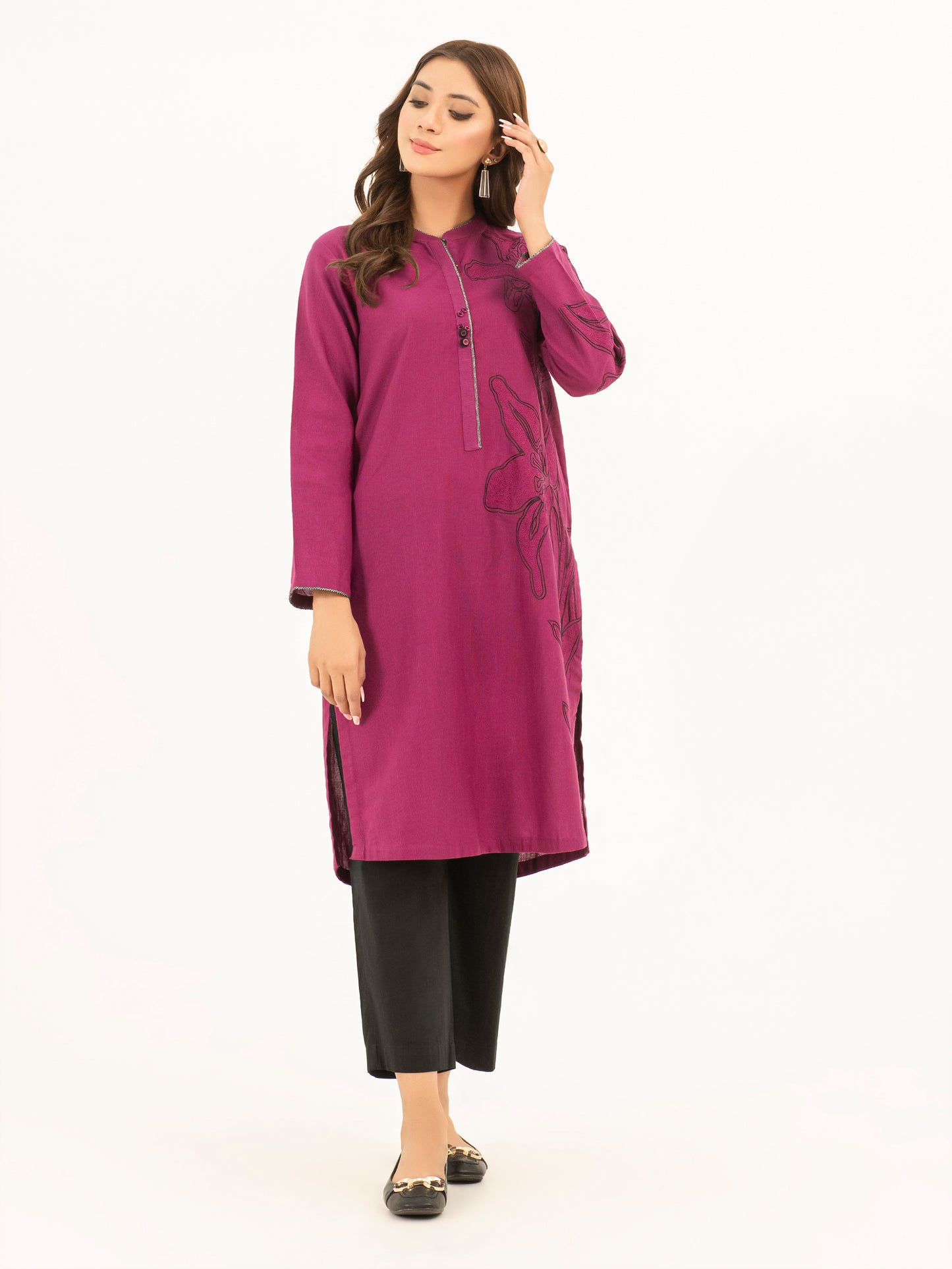 Khaddar Shirt-Embroidered (Pret)