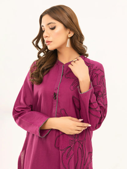 Khaddar Shirt-Embroidered (Pret)