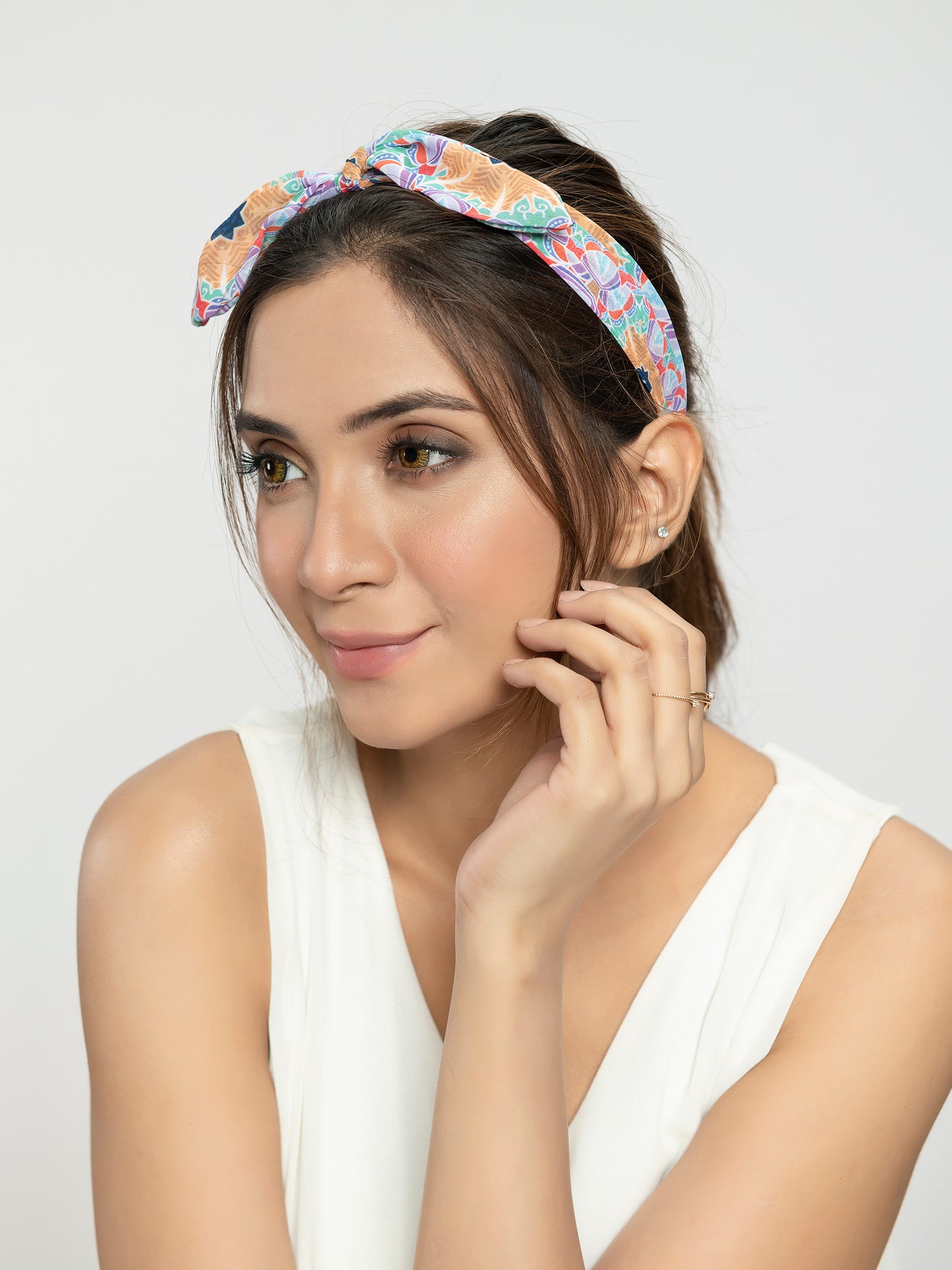 Printed Chiffon Bow Headband