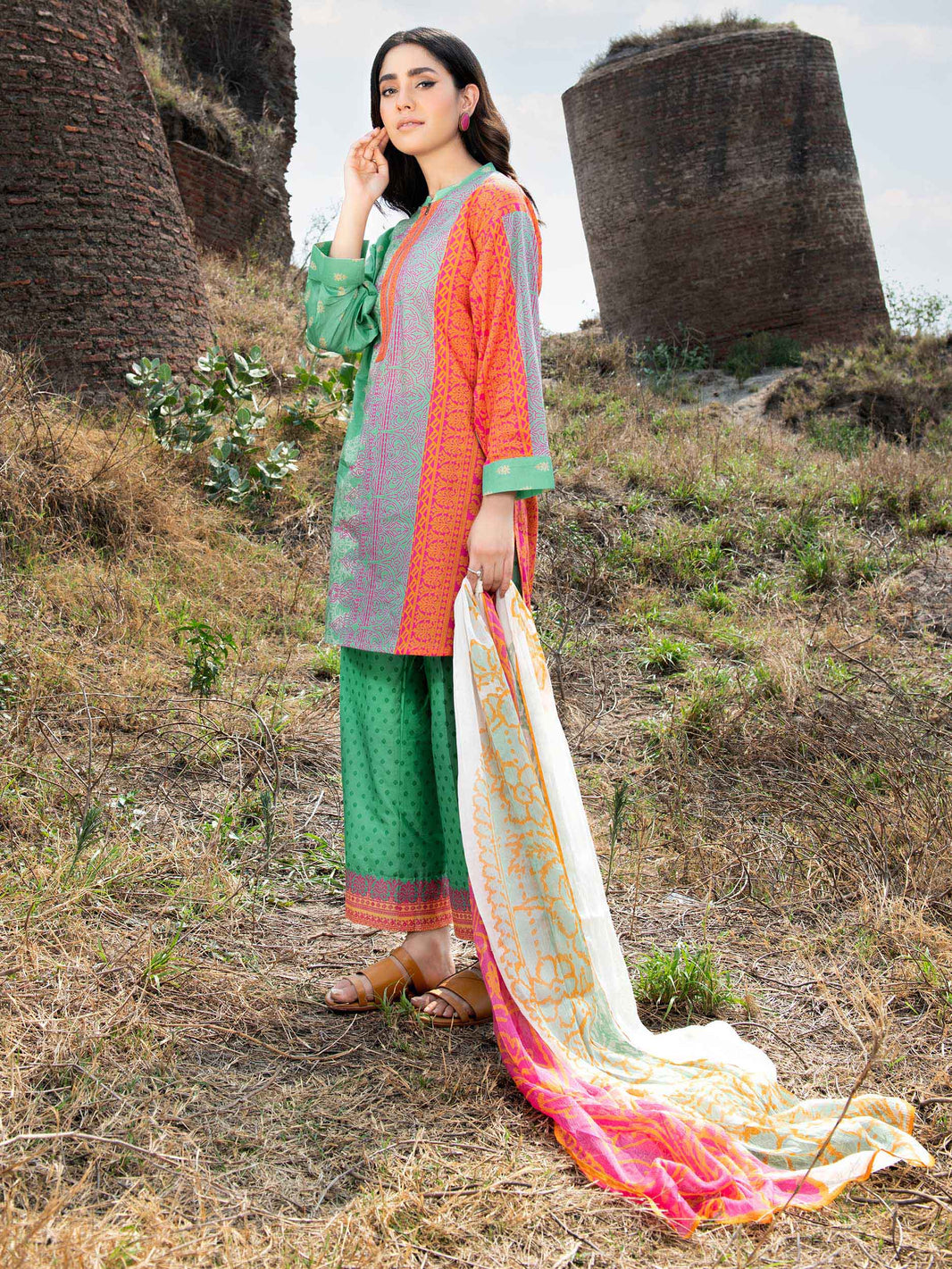03-Piece Printed Lawn With Embroidered - Ready To Wear main image 1