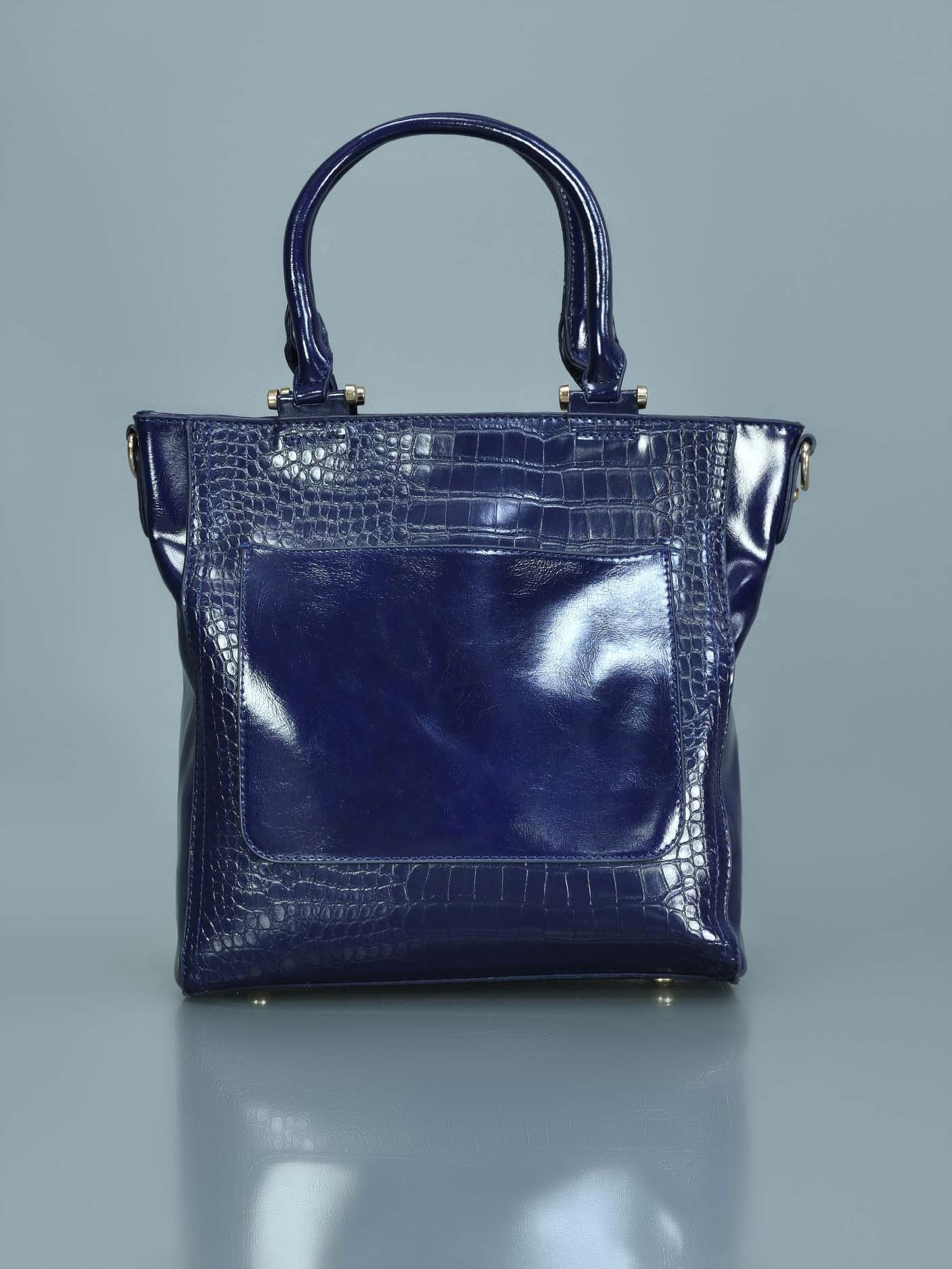 Textured Glossy Shoulder Bag