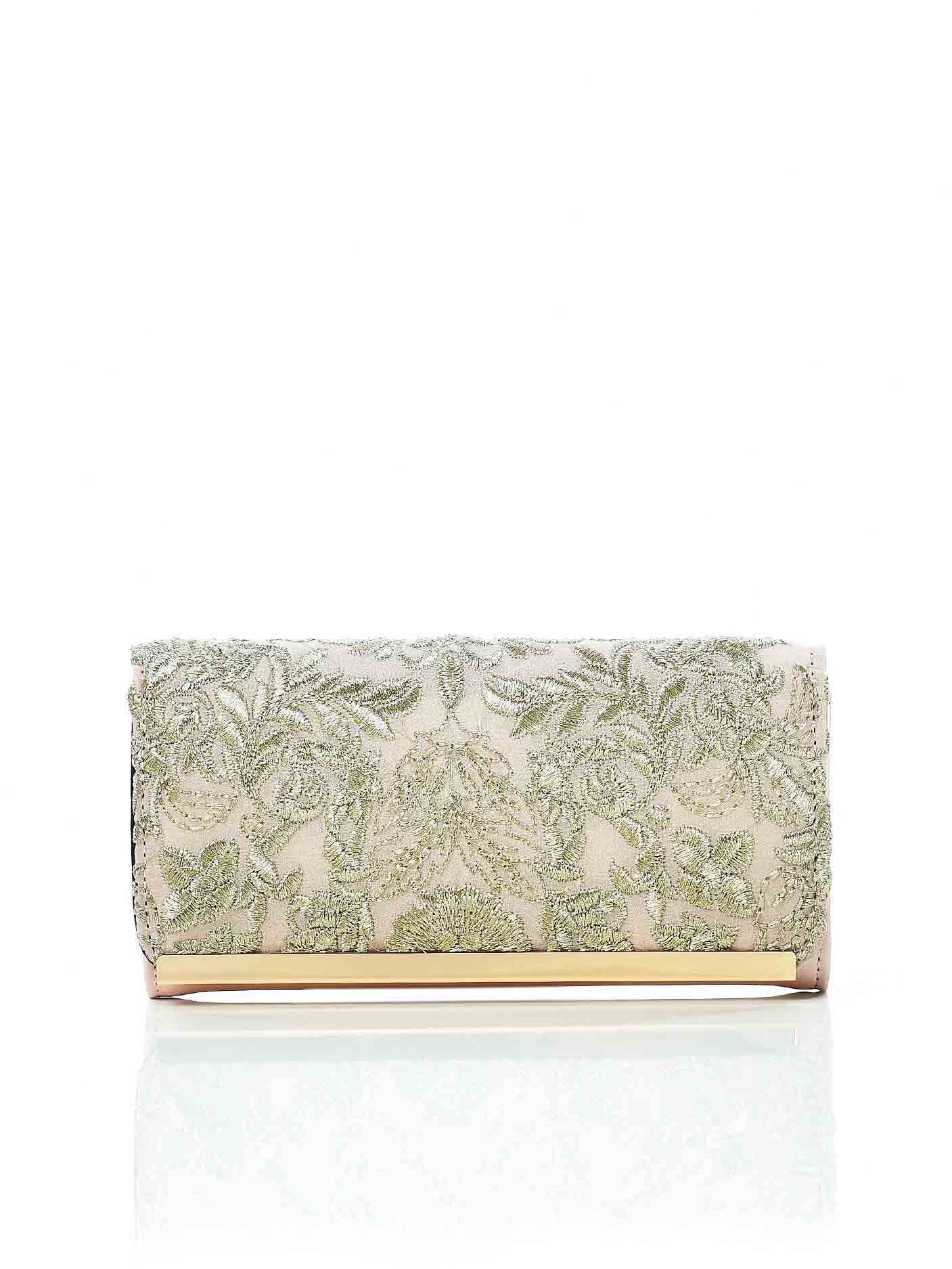Glossy Embroidered Wallet
