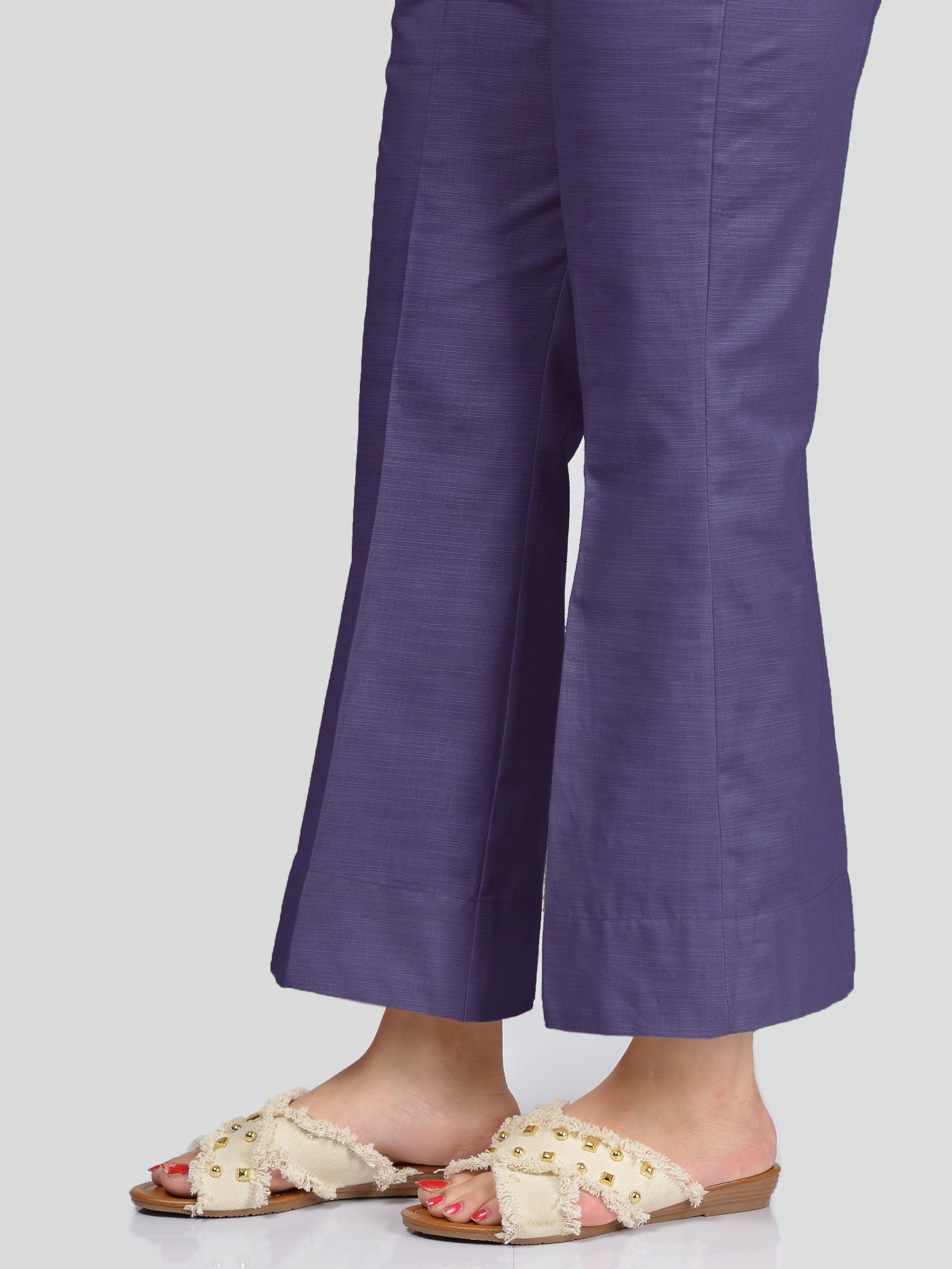 Unstitched Khaddar Trouser - Purple